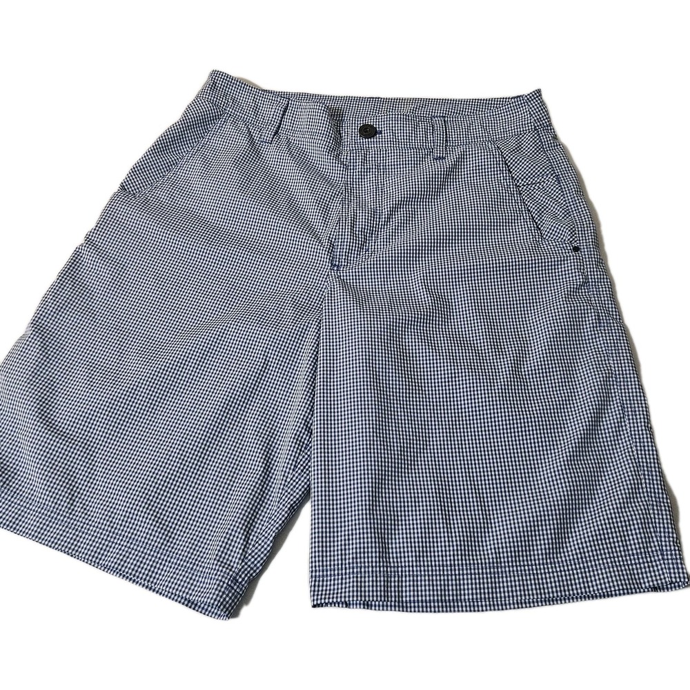 Lululemon Kahuna Shorts Mens 32 Blue Gingham Athleisure Preppy Resort‎ Stretch